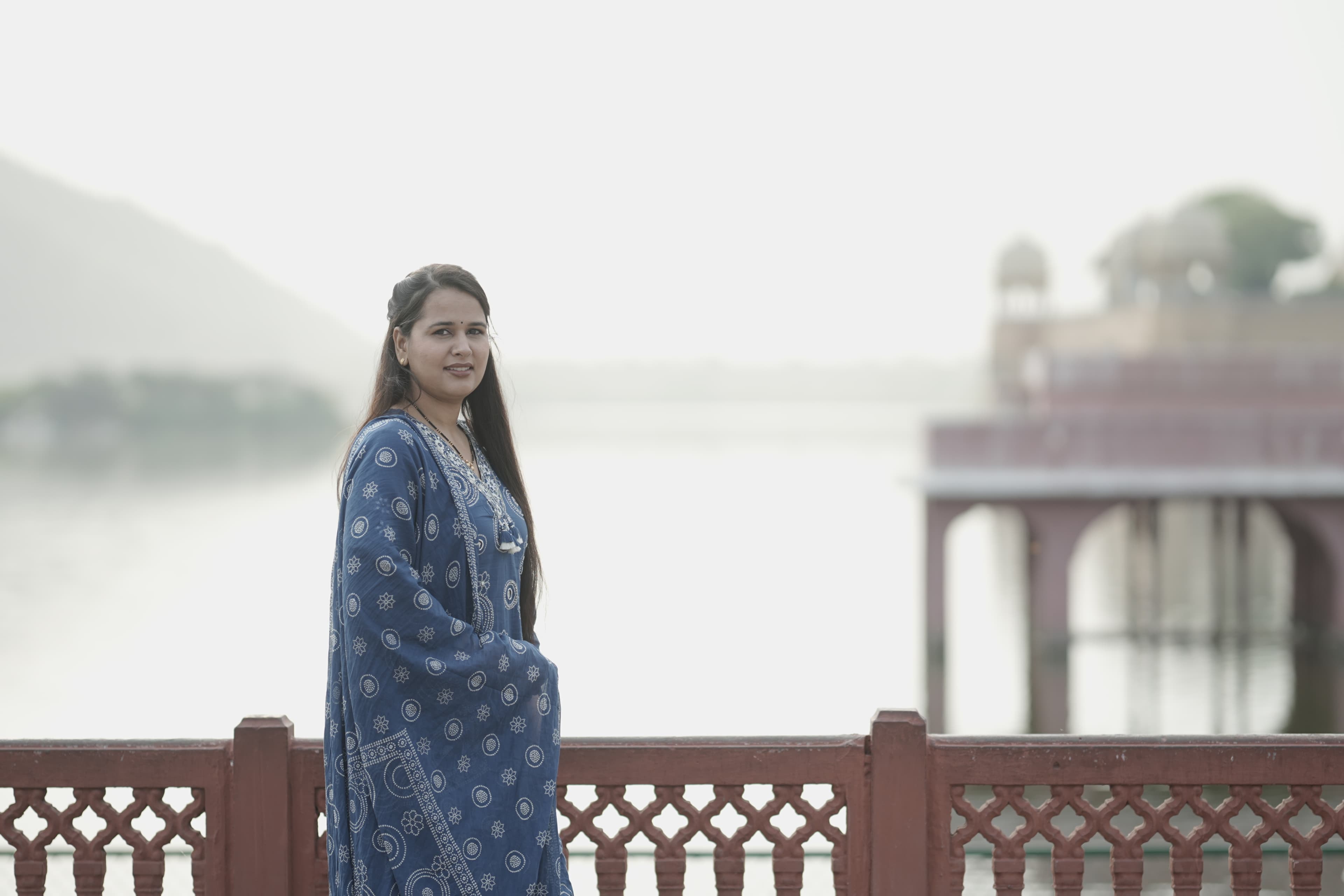 Blue Printed Kurta Set thumbnail 2